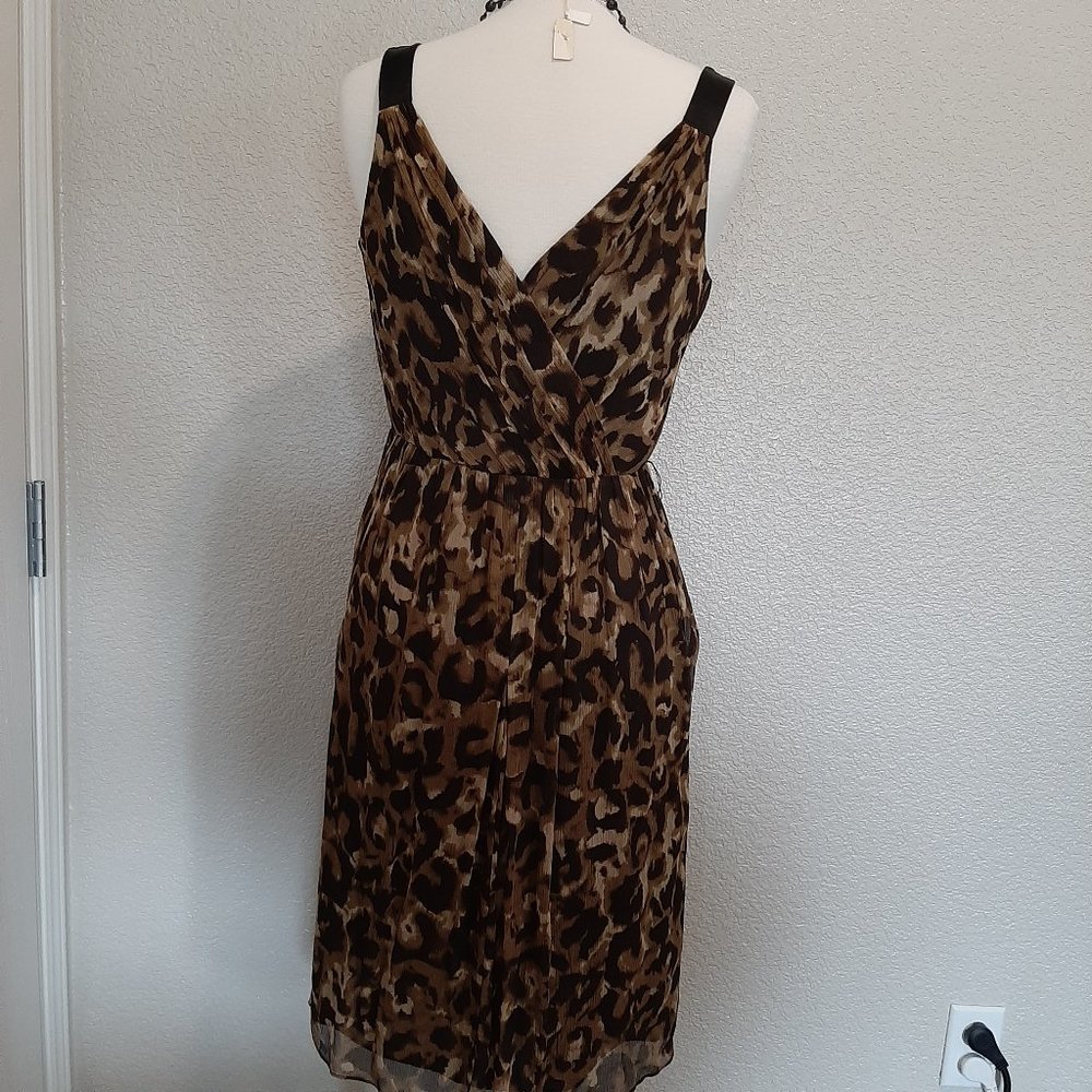 NWT Jones New York Cheetah Pattern Silk Midi Dress - Picture 6 of 14